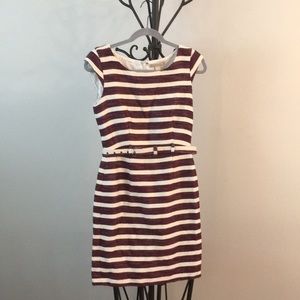 Banana Republic garnet striped shift dress